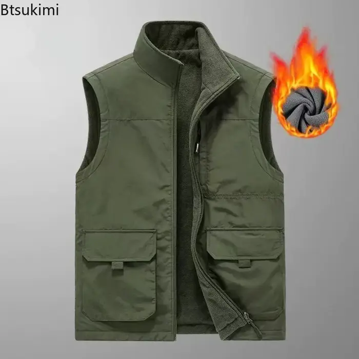 Gilet sans manches en velours Double face pour homme
