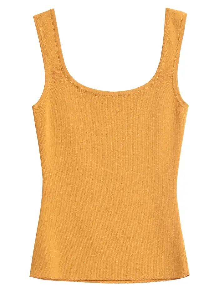 CHIC VEN femmes réservoirs solide ample décontracté nouveau col carré débardeur femme haut coupe ajustée pull Camis été 2025 vêtements