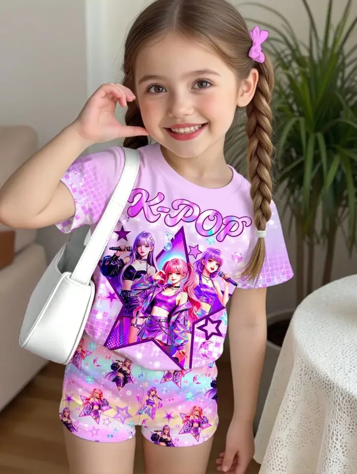 Ensemble de t-shirts K-Pop pour filles