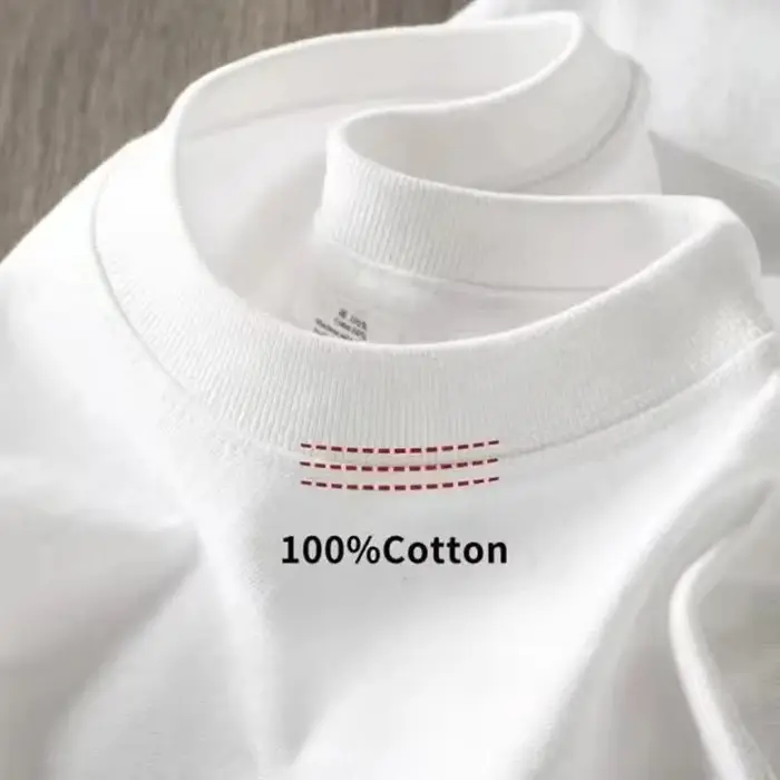 Nouveau T-shirt Écologique Confortable Blanc Pur 2026 pour Homme – Coton Lourd
