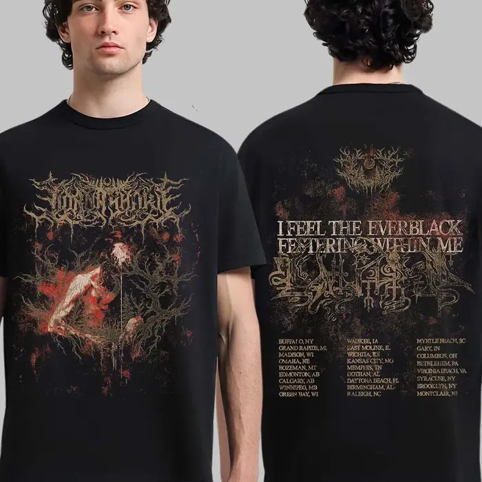 Lorna Shore Band North American Tour 2026 Merch T-shirt 100% coton unisexe pour hommes et femmes
