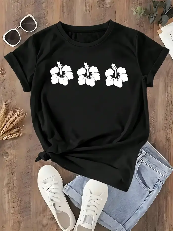 T-shirt graphique à manches courtes pour femmes