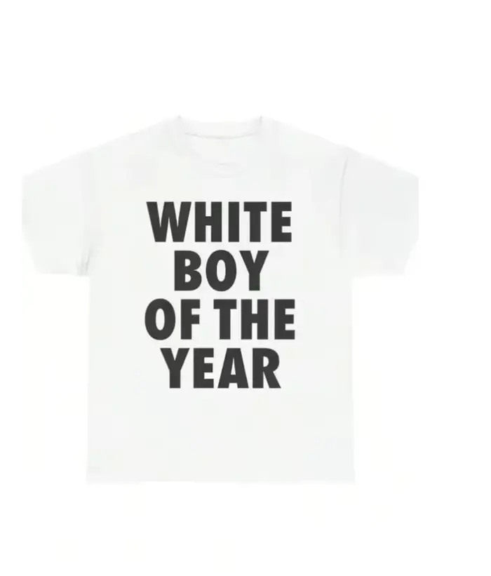 T-shirt blanc pour femme avec texte « Garçon de l'Année »