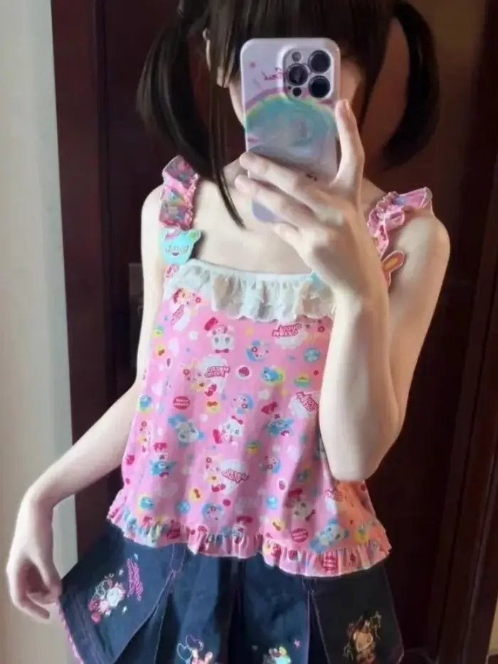 Débardeur japonais Kawaii Lolita pour femmes