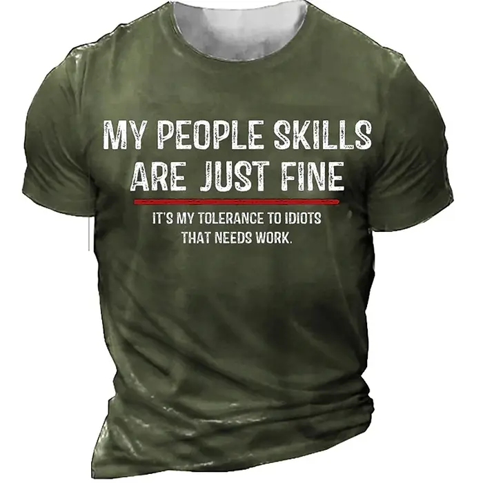 T-shirt graphique de lettre drôle pour hommes
