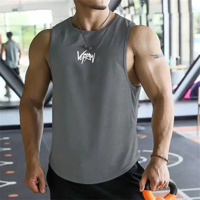 Débardeur d'été pour hommes, vêtements de fitness et d'entraînement, séchage rapide, coupe ajustée,