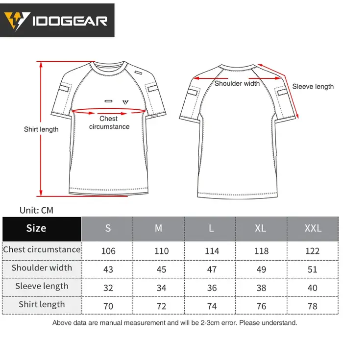 T-shirt tactique d'été IDOGEAR respirant à col rond