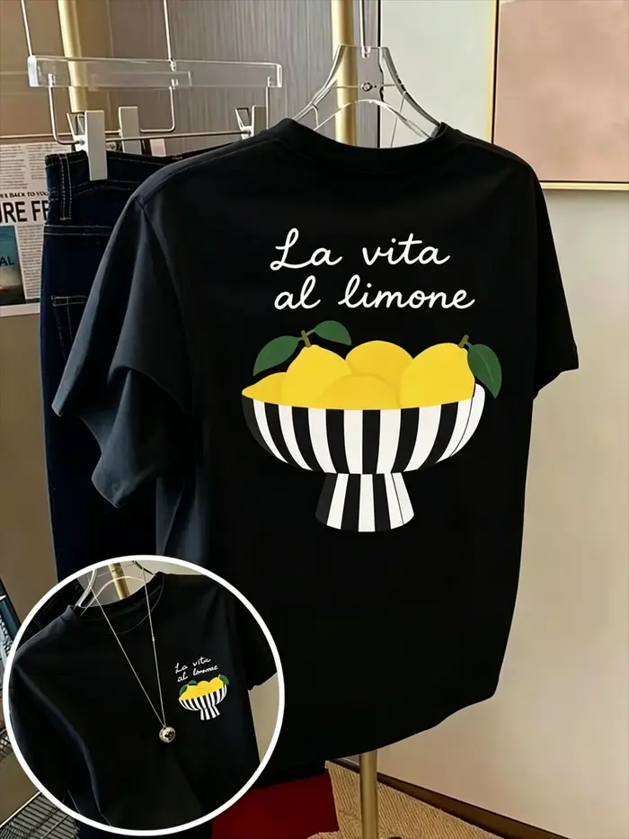 T-shirt imprimé Lemon Vita à manches courtes
