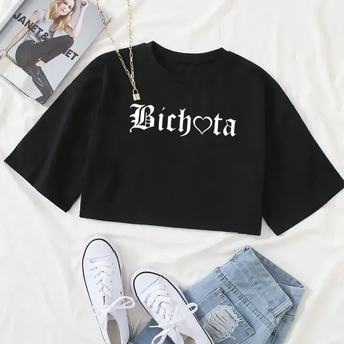T-shirt décontracté Bichota Crop Y-Bichota, T-shirt Karol G Crop Y-GérCadeau Meisjes O-hals Korte Mo