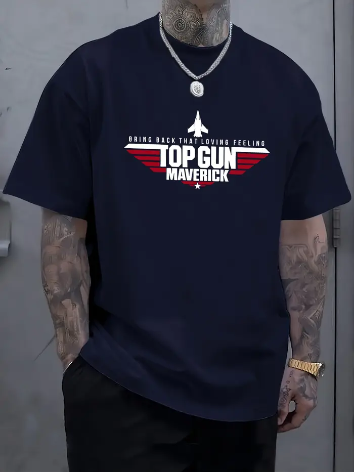 Top Gun Maverick impression t-shirts homme coton mode T-Shirt unisexe décontracté surdimensionné vêtements doux été