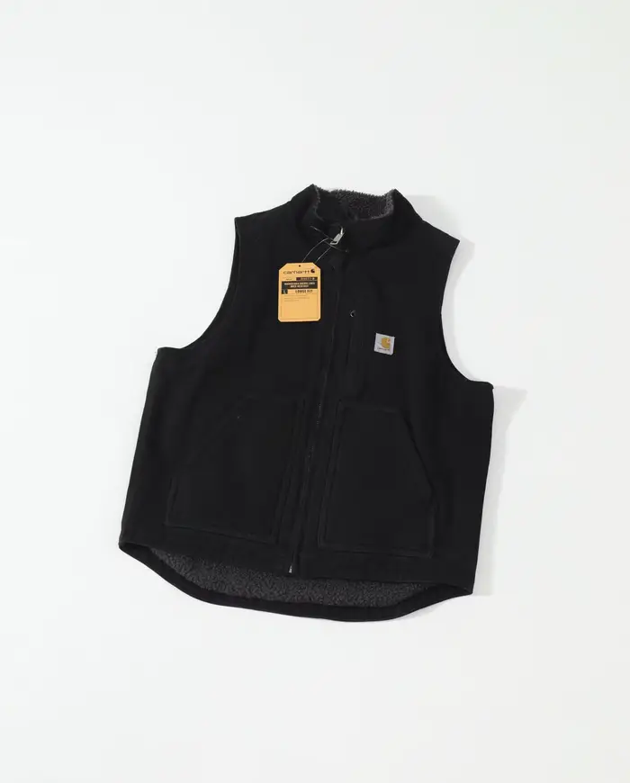 Gilet en velours d'agneau doublé polaire, style rétro américain, col montant, en toile, style workwe