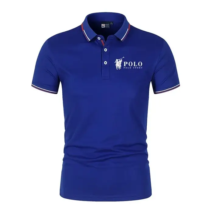 Polo pour homme à manches courtes en tissu 100% soie de lait