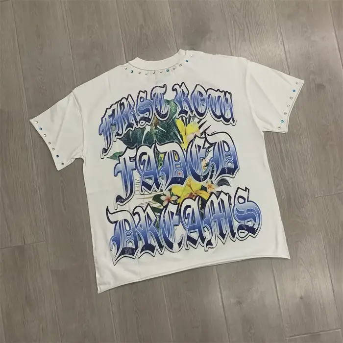 T-shirt Unisexe Lettres Colorées en Strass PREMIÈRE RANGÉE