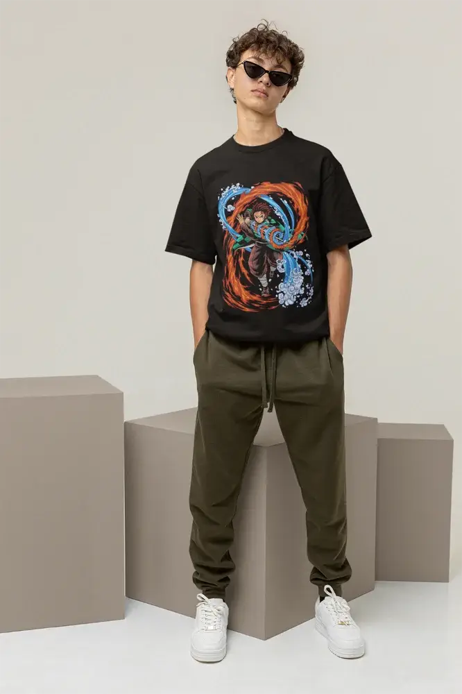 Tanjiro chemise tueur de démons Kimetsu No Yaiba T-Shirt Nezuko