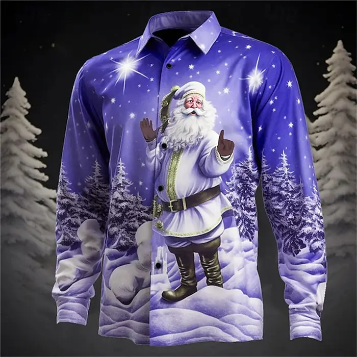 Chemise pour hommes mode thème de noël 3D HD imprimé