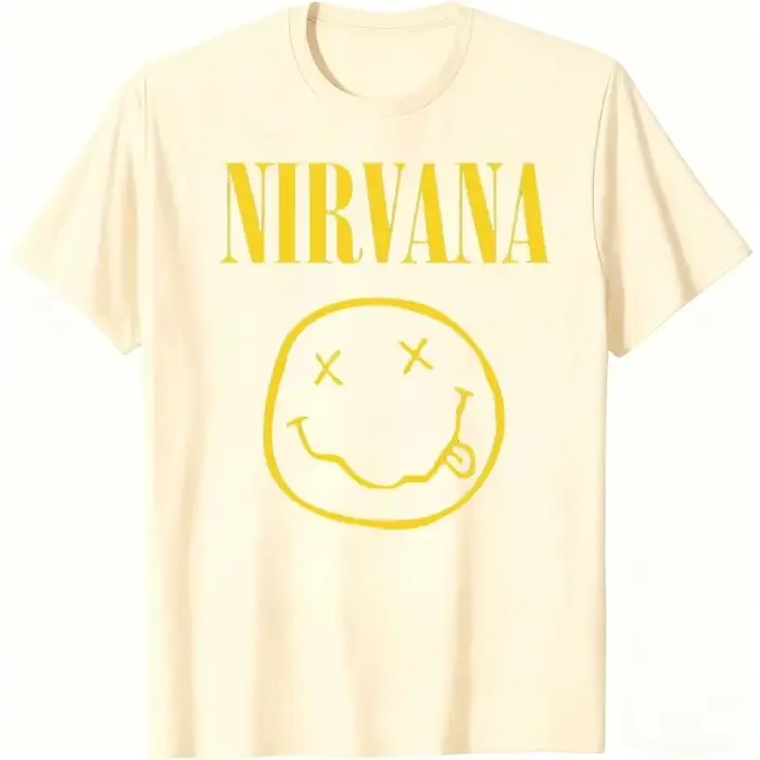 Nouveau T-shirt pour homme de la groupe de rock Nirvana, style hip-hop, t-shirt oversize Y2K pour ho