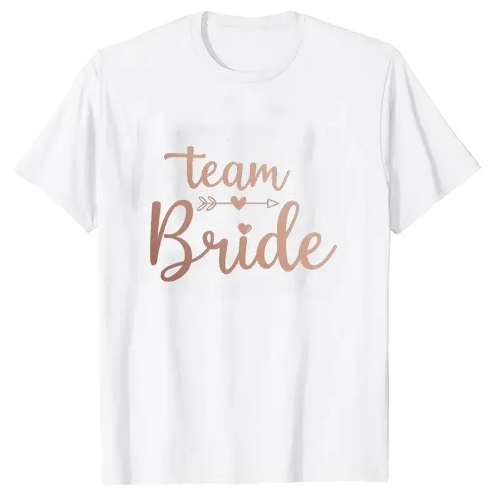 T-shirt Demoiselle d'honneur Team Bride Blanc Noir – Hauts pour Mariage