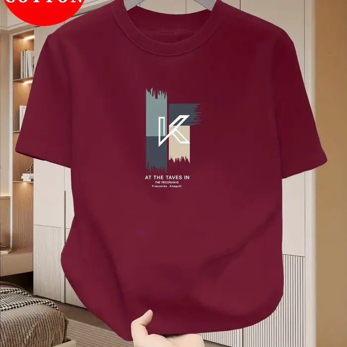 T-shirt à manches courtes pour homme 100% coton, col rond, respirant, absorbant la transpiration, do