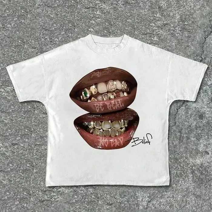 T-shirt à manches courtes pour hommes, tendance estivale, style vintage ample, nouveau design.
