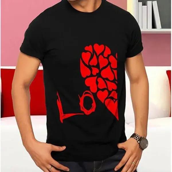 T-shirt col rond pour couple