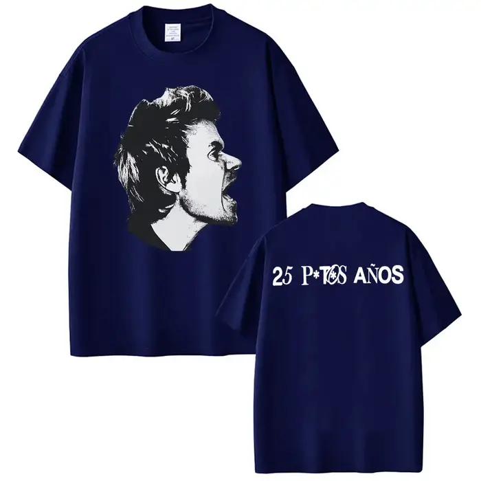 Dani Martín Concierto 25 ans Album T-shirts hommes femmes Vintage haute rue Hip Hop t-shirt 100% coton à manches courtes