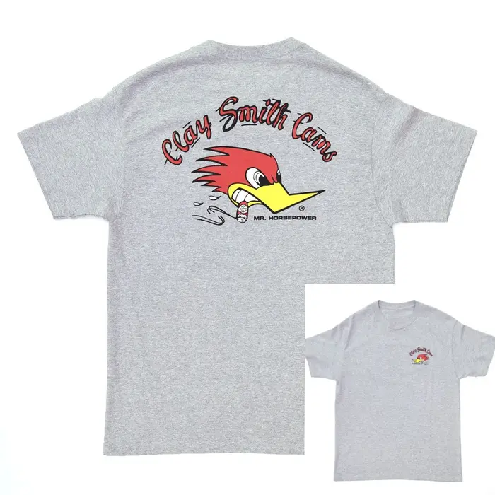 T-shirt en coton avec motif de voiture de course classique Gray Woodpecker