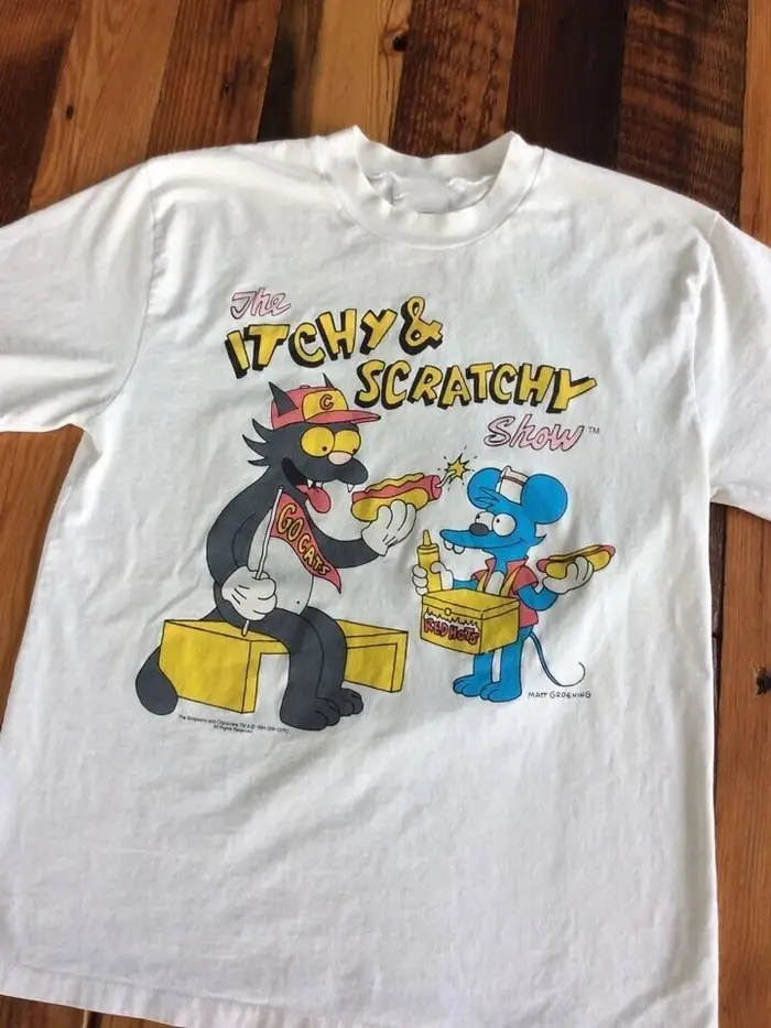 Les Simpsons-démangeaisons et Scratchy Show T-shirt unisexe