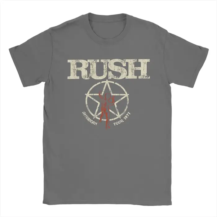 Rush Band T-shirt en coton pour hommes, T-shirt cool à col rond, vêtements à manches courtes, été
