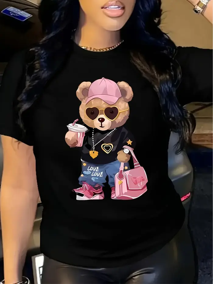 Haut à manches – T-Shirt col ras du cou pour femme