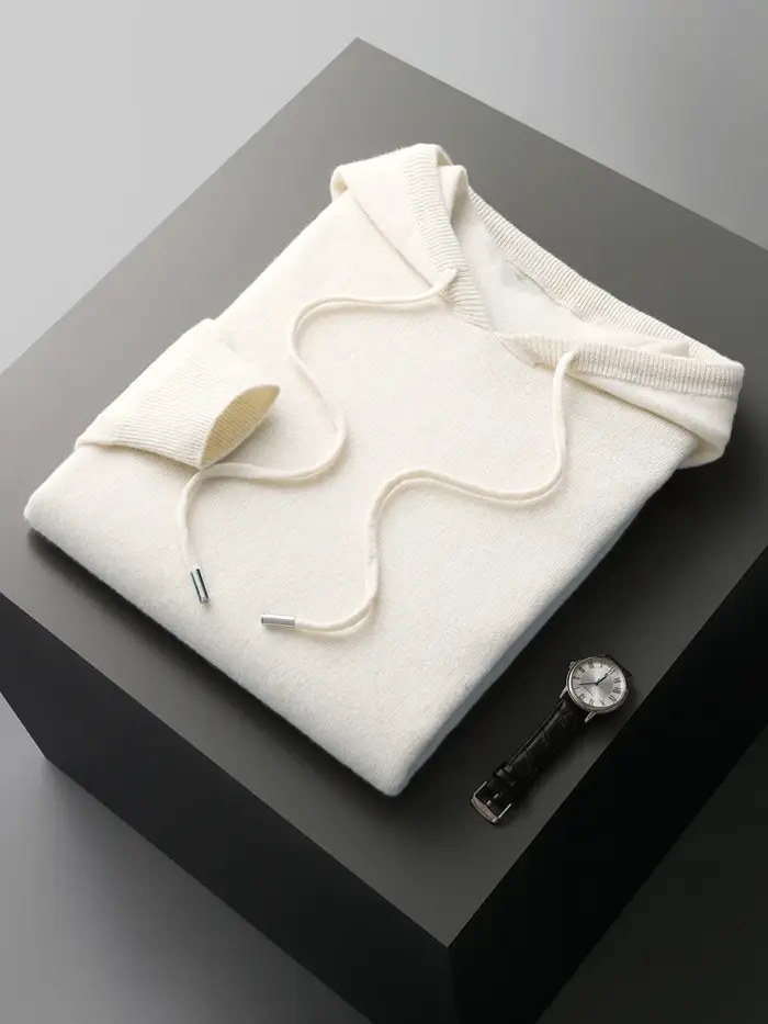 100% laine mérinos haute qualité hommes sweats à capuche printemps automne pull