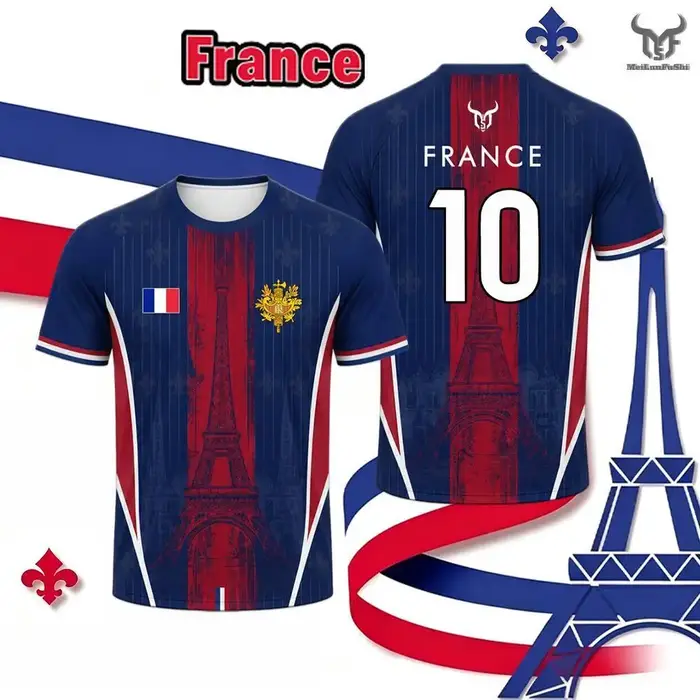 T-shirt imprimé drapeau de la nouvelle France pour hommes