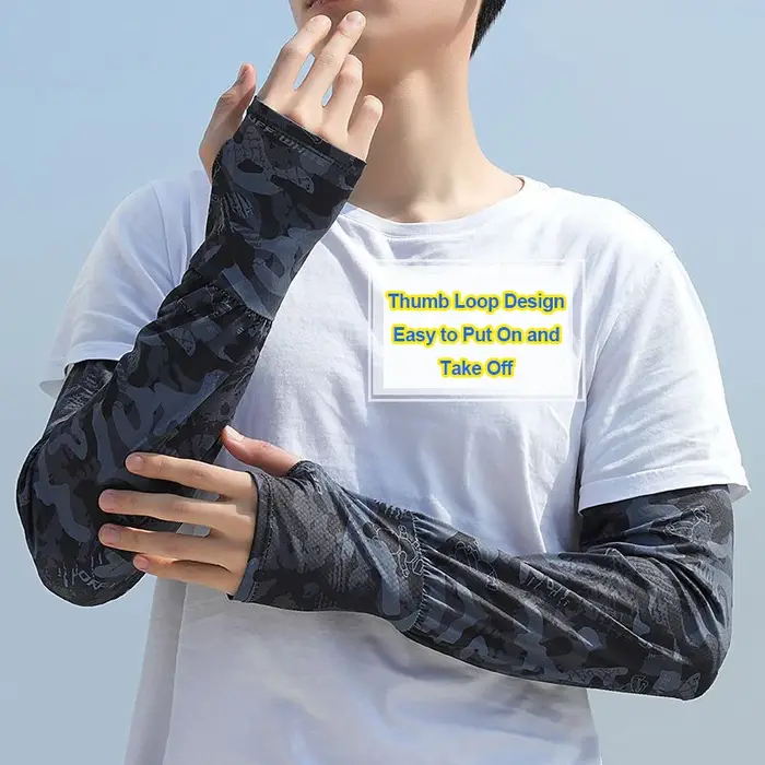 Manches de protection solaire amples camouflage pour hommes et femmes