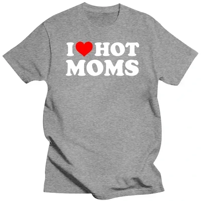 J'aime les mamans chaudes femmes t-shirt Hip Hop Style ample T-Shirts vêtements drôle coeur rouge amour mamans à manches courtes imprimé Streetwear