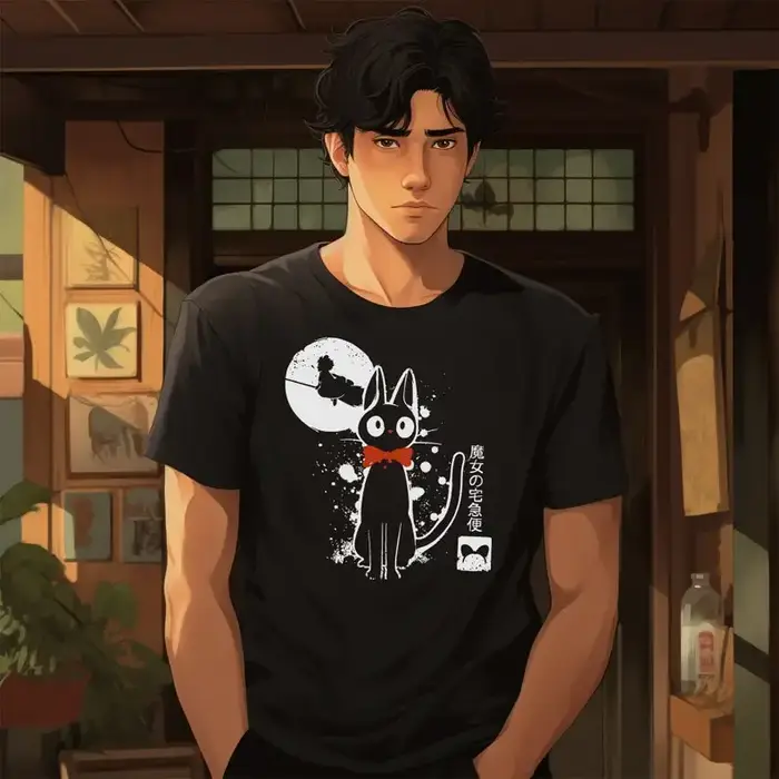 T-shirt Kiki Cat encré