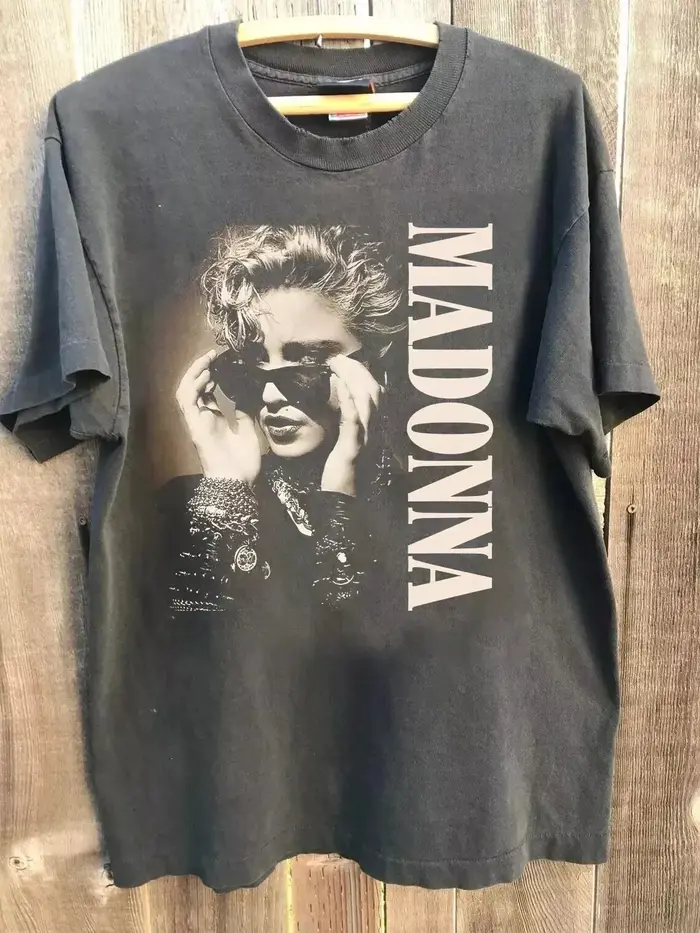 T-shirt Madonna Graphic Tour en coton anthracite