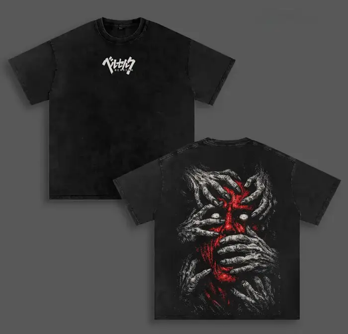 T-shirt vintage Berserk pour hommes, vêtements gothiques, hip hop, mode Y2k, t-shirt d'été à manches courtes en coton