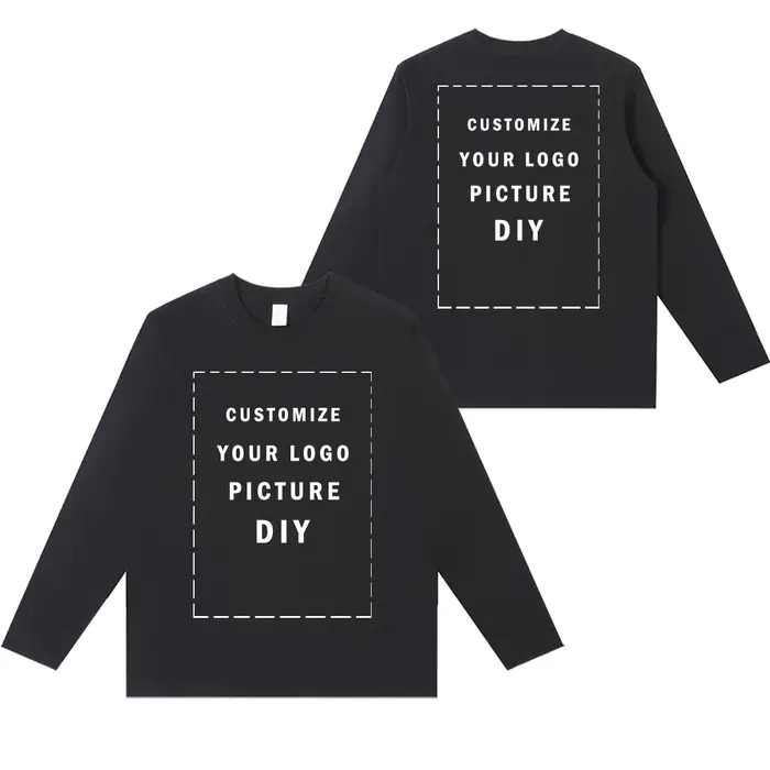 T-Shirt à Manches sulfPersonnalisé pour Homme et Femme, 100% Coton, à la Mode, avec Votre Logo/Image