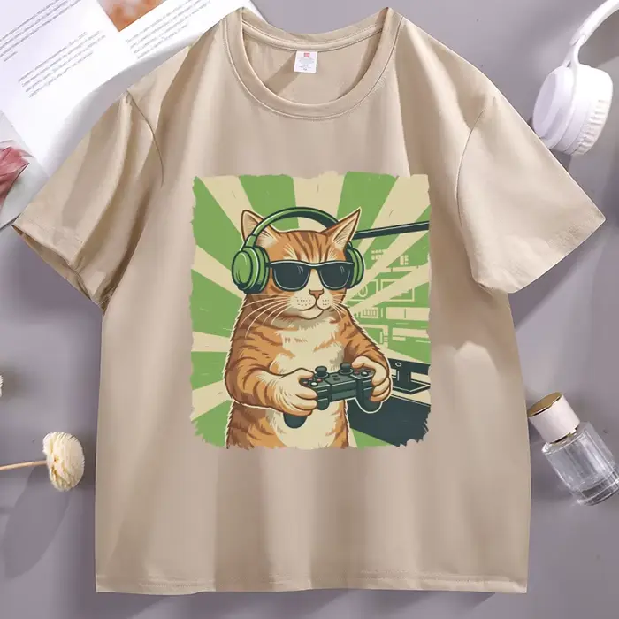 Gamer chat T-Shirt jeu vidéo