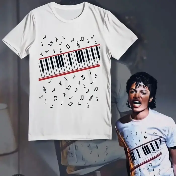 T-shirt Michael Jackson Movie MJ Beat It Piano en coton pour hommes et femmes