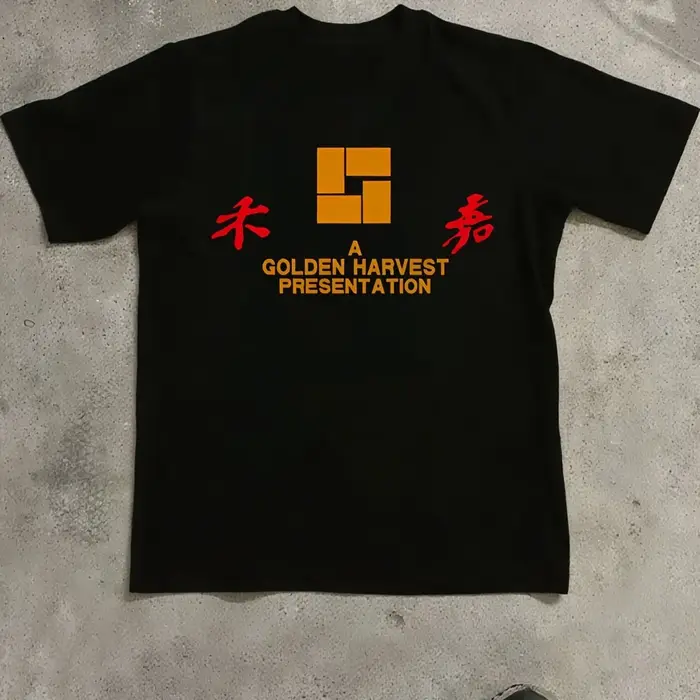 T-shirt pour hommes et femmes avec motif de film rétro Golden Harvest Hong Kong