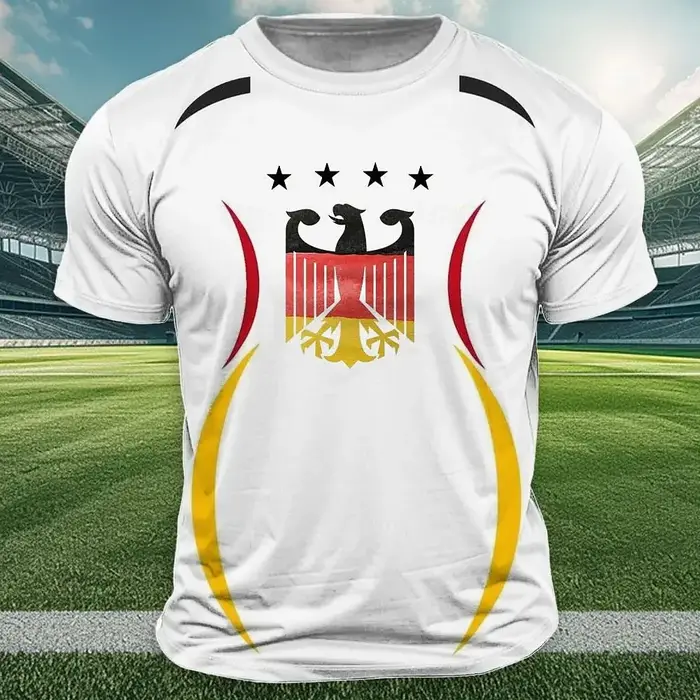 T-shirt imprimé drapeau national 2026 pour hommes