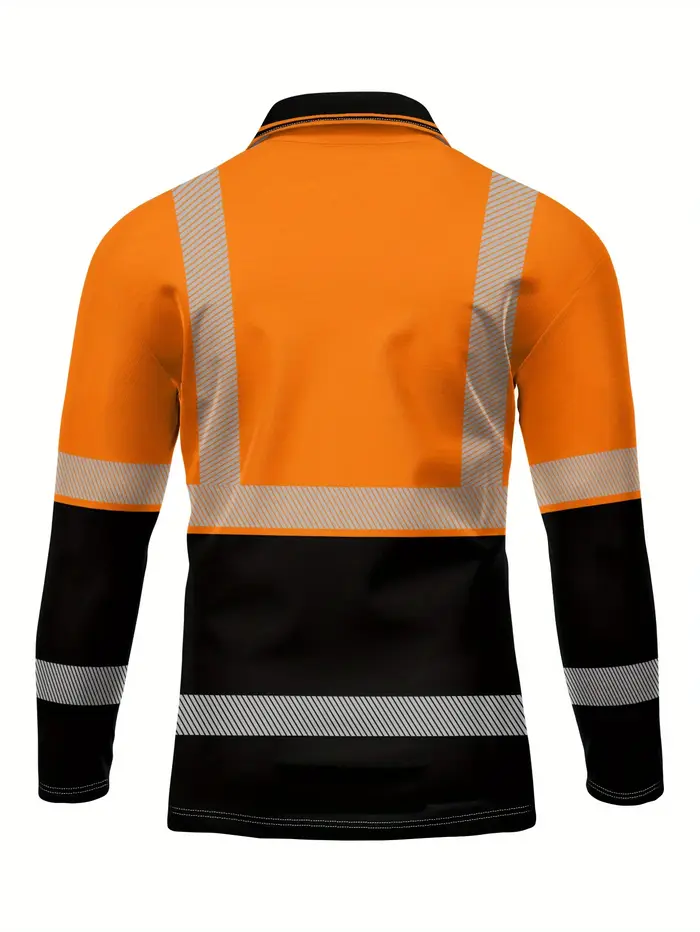 Polo à manches longues pour hommes, coupe cintrée en Polyester, hauts décontractés pour le lieu de t