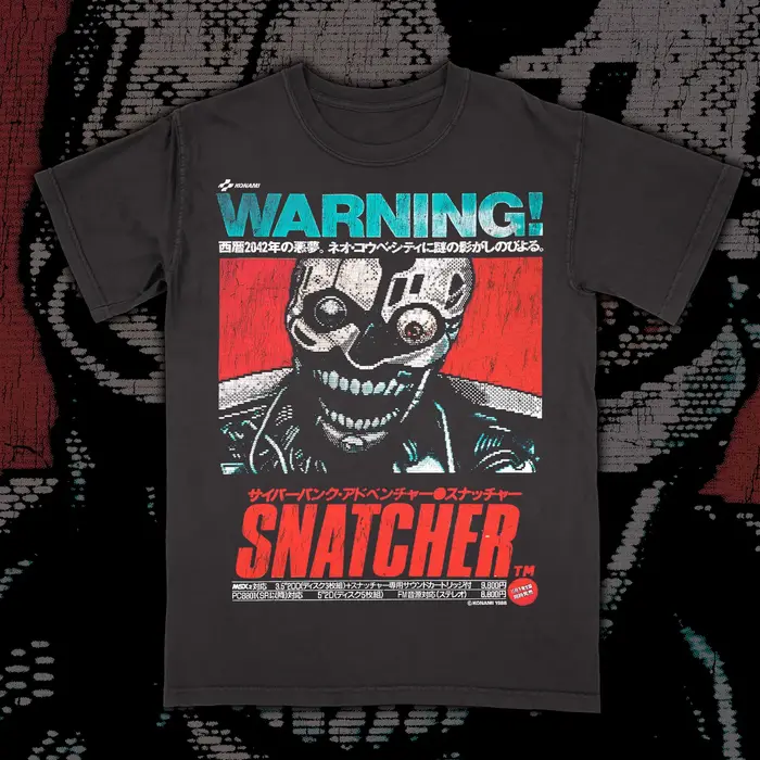 T-shirt Snatcher pour hommes, été, jeu cyberpunk, Avertissement ! T-shirt graphique vintage streetwe