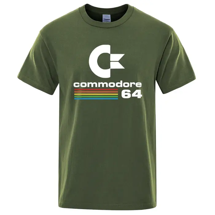 T-shirts Homme Été 2026 – T-shirt Imprimé Commodore 64 C64 SID Amiga Rétro – Design Cool Streetwear – Haut à Manches Courtes en Coton