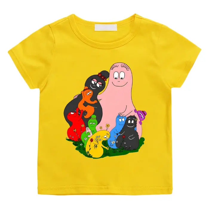 Barbapapa T-shirt 100% coton Camisetas décontracté doux Kawaii mignon garçons/filles dessin animé