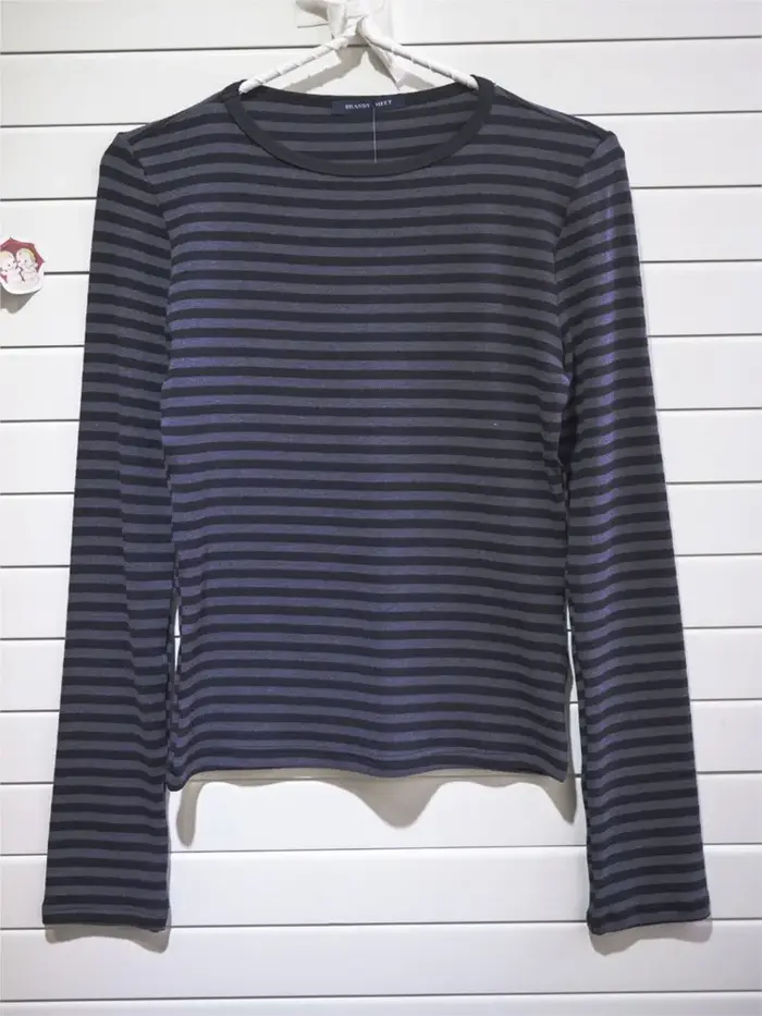 T-shirt rayé à manches longues pour femme