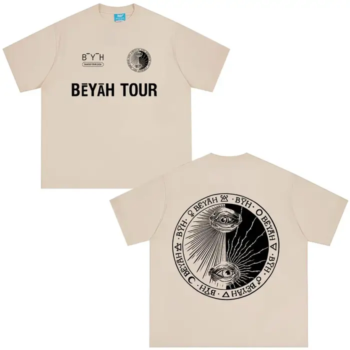 T-shirt Rapper Damso Beyah Tour 2026 – Mode Hip Hop Oversize à Manches Courtes – Vêtements Décontractés en Coton pour Hommes et Femmes