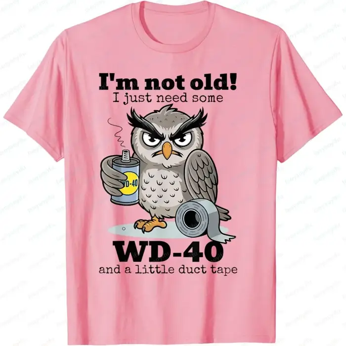 T-shirt graphique décontracté pour hommes, à la mode, à manches courtes, avec motif hibou, « Je ne s