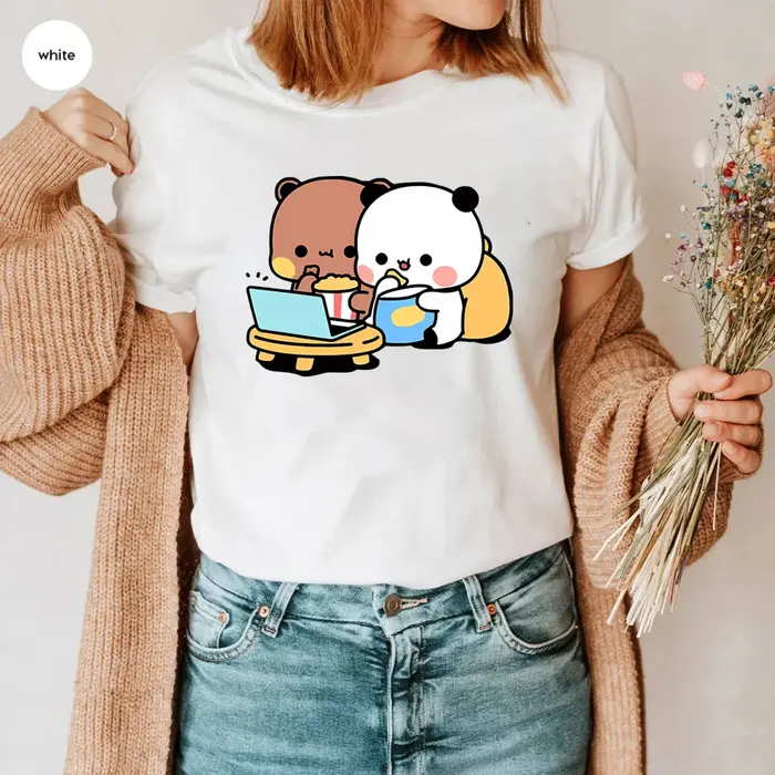 T-shirt graphique imprimé Bubu et Dudu pour femmes et hommes, chemises Harajuku Ullzang, dessin anim