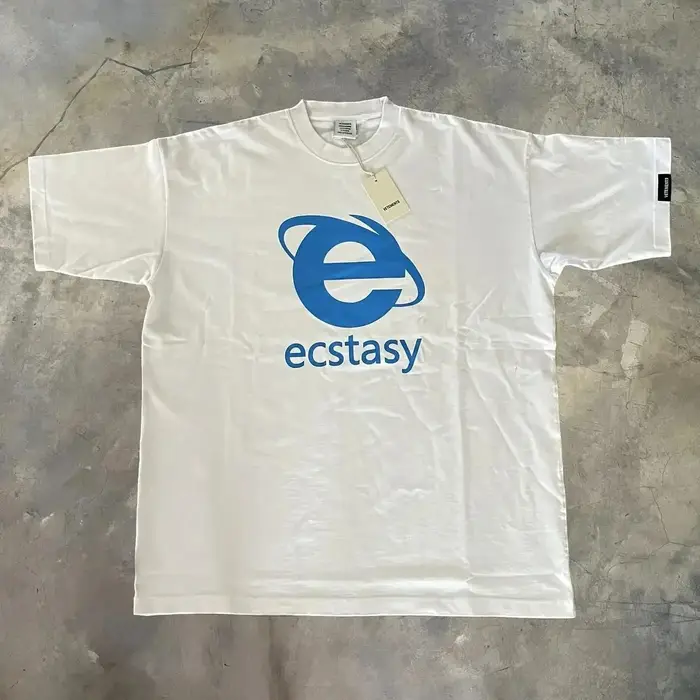 Streetwear Ecstasy nouveau T-shirt Y2K hommes Harajuku blanc